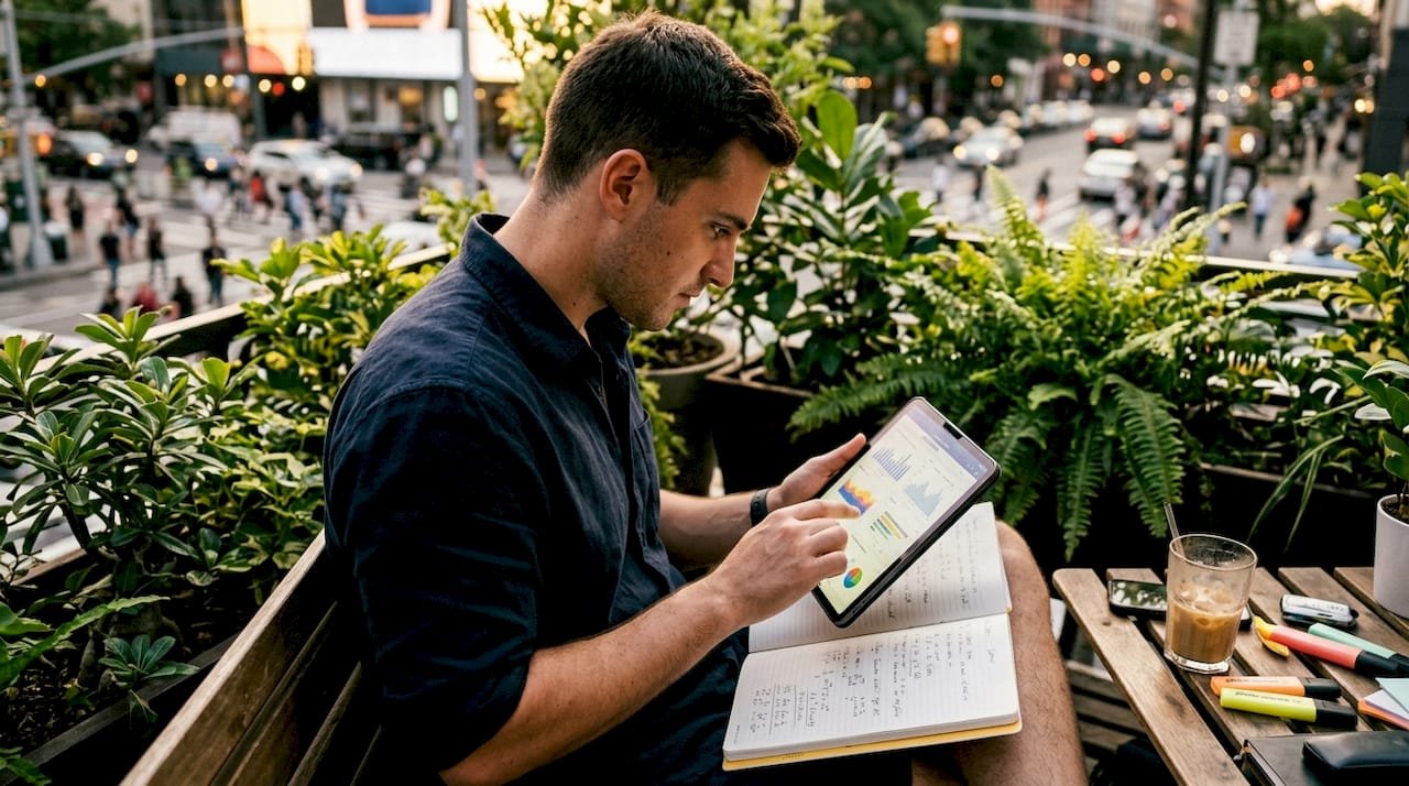 Sports analyst reviewing football betting data