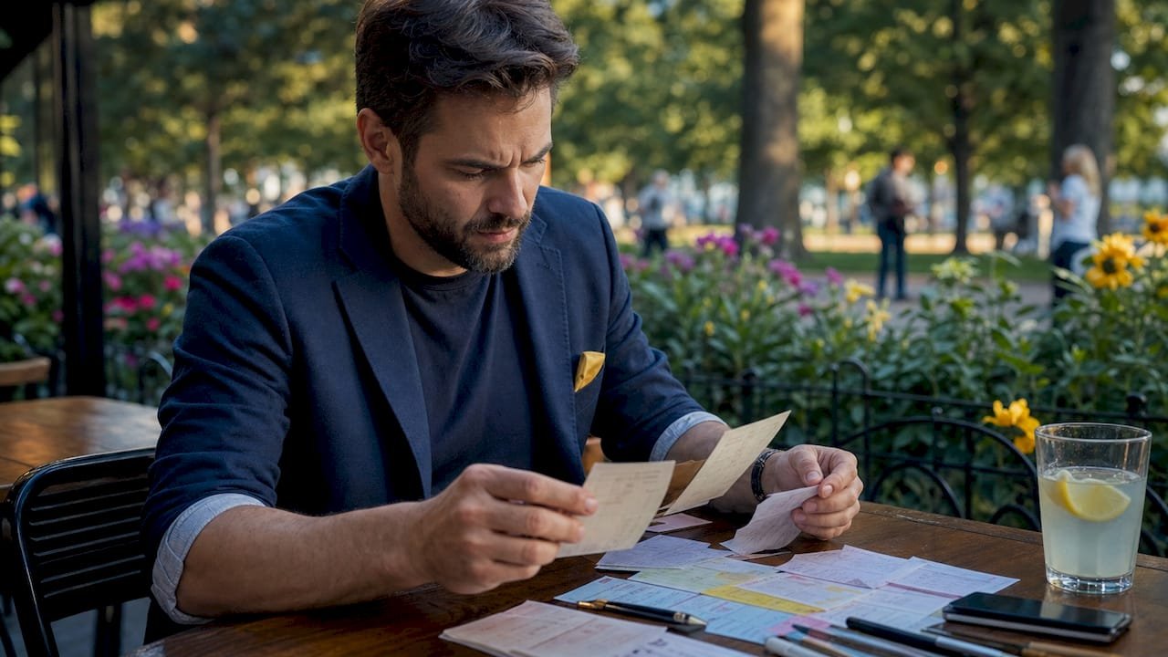 High-stakes bettor reviewing World Cup wagers at home