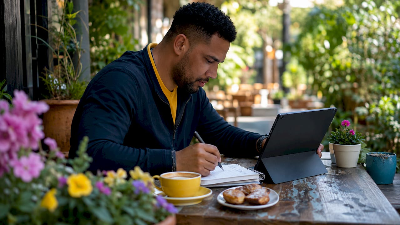 Man studying Asian handicap football betting odds on phone