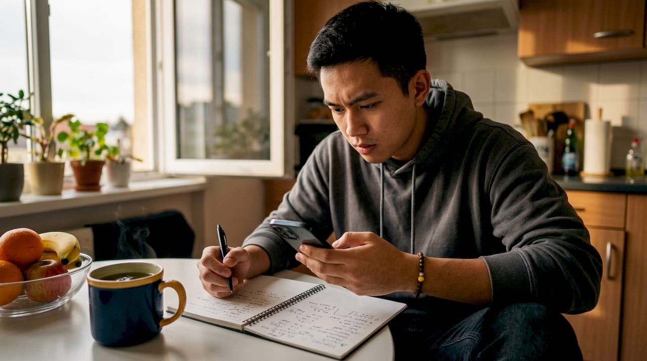Man using smartphone for live sports betting