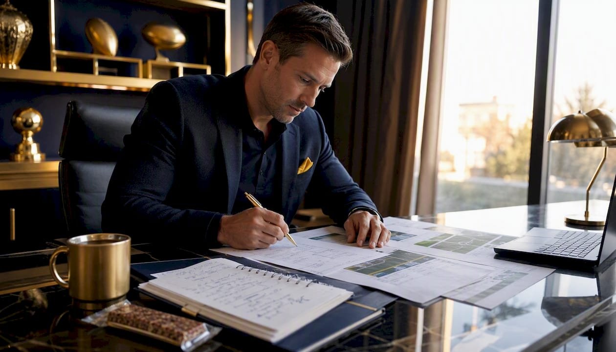 Sports analyst calculating odds and confidence