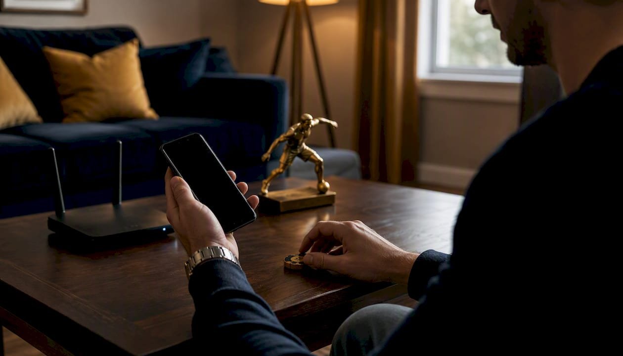 Hands ready to make secure betting payment