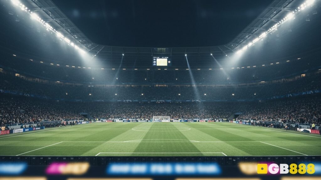 Champions League Asian Handicap Singapore — UCL night stadium with GB888 watermark