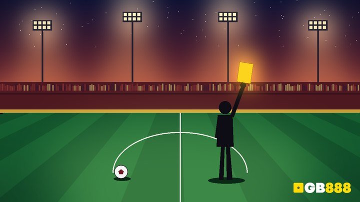 La Liga cards betting Singapore — referee yellow card motif with GB888 watermark
