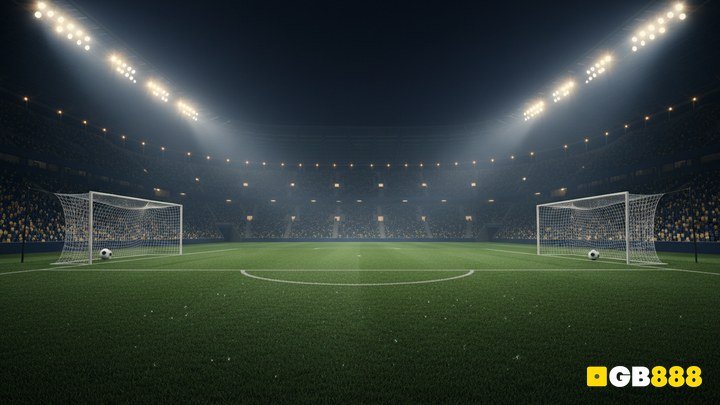 Floodlit football stadium with a ball in both goal nets – EPL BTTS Singapore guide, GB888