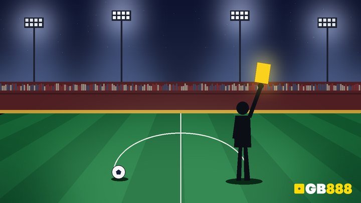 Referee raising a yellow card on a floodlit Premier League-style pitch at night – EPL cards betting Singapore 2026/27